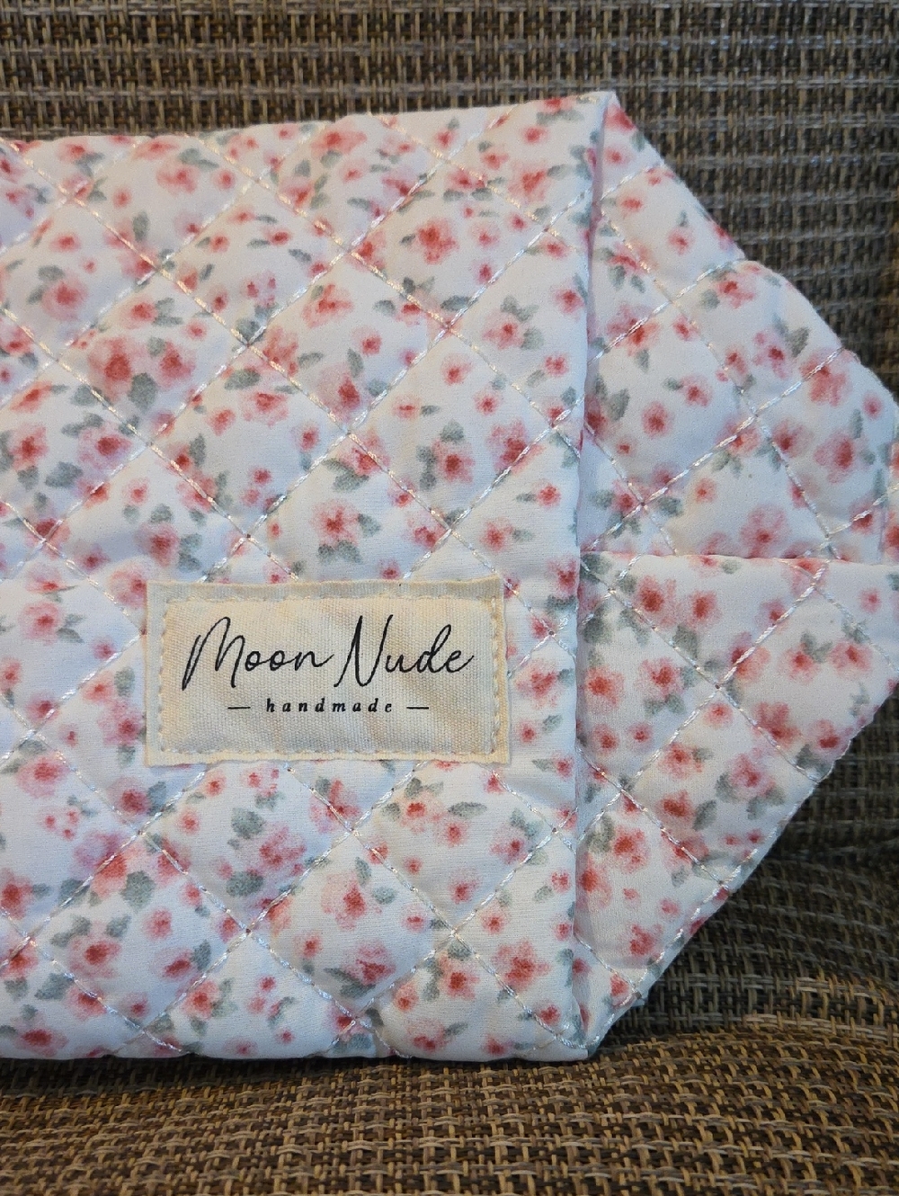 Moon Nude Handmade Pink Floral Quilted Pouch/Cosmetic Bag